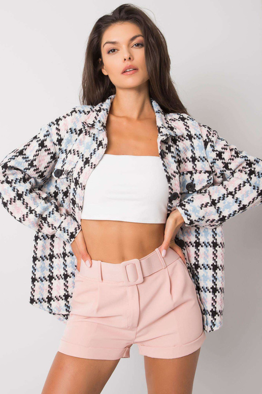 Purvini rožiniai šortai su Mabinty diržu