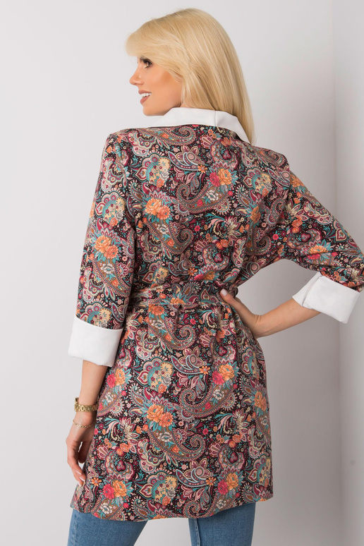 Aggie moteriškas juodas raštuotas paltas