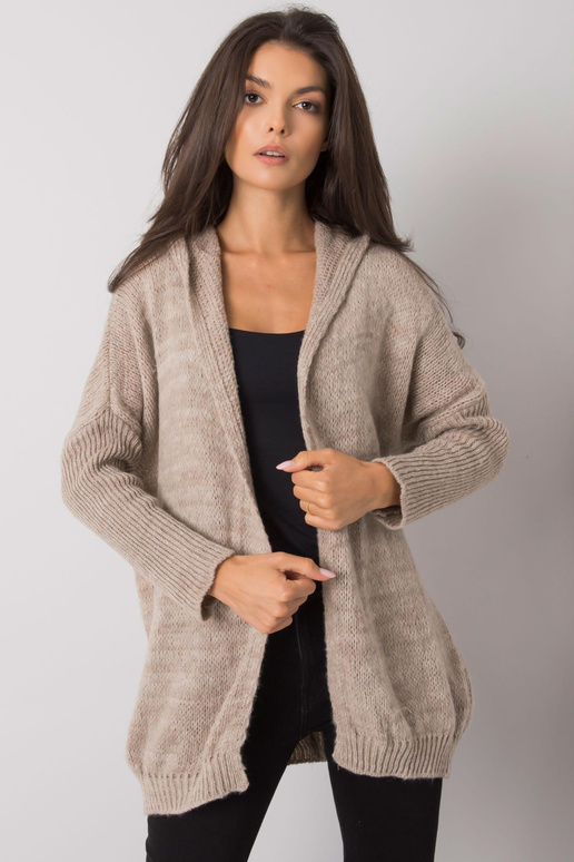 Smėlio spalvos megztinis su gobtuvu...