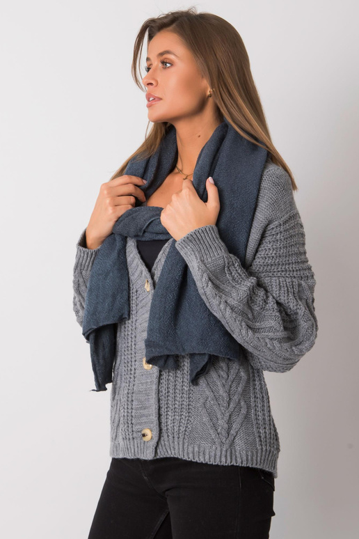 Tamsiai mėlynas megztas šalikas