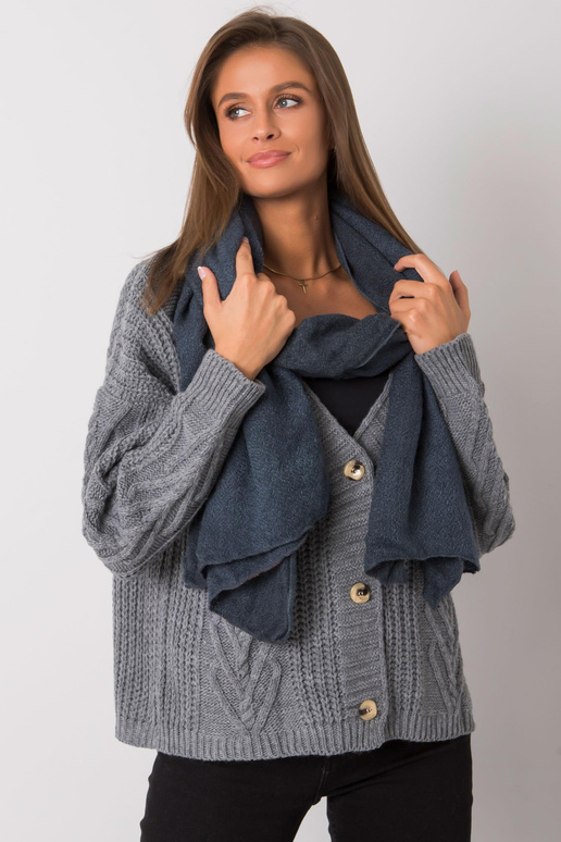 Tamsiai mėlynas megztas šalikas