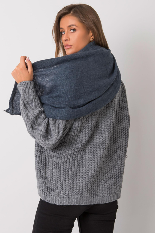 Tamsiai mėlynas megztas šalikas