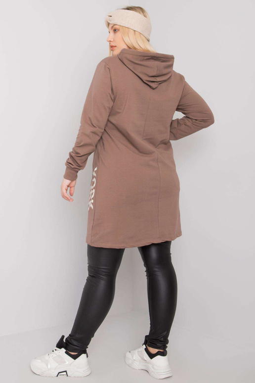 Ruda plius dydžio tunika su gobtuvu...