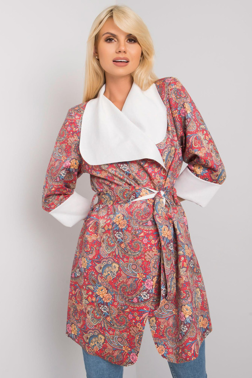 Aggie moteriškas raudono rašto paltas