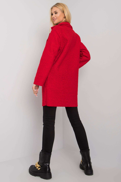 Raudonas paltas su kišenėmis Polli...