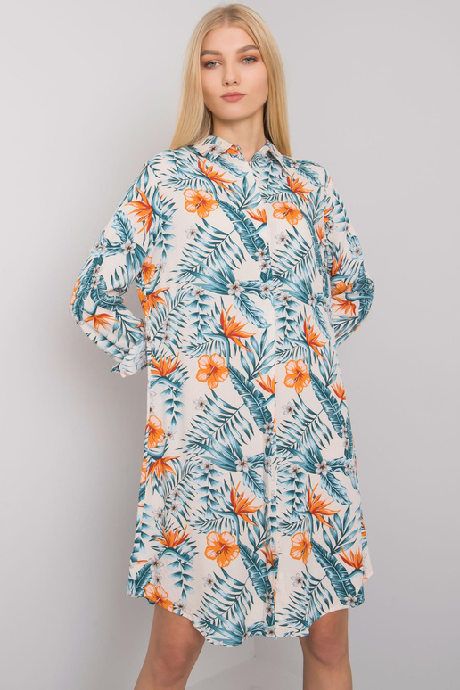 Šviesiai smėlio spalvos rašto suknelė...