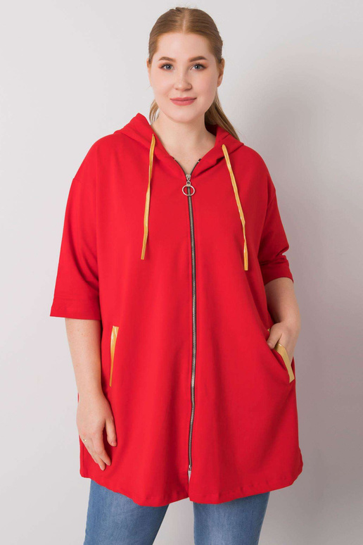 Raudonas plius dydžio megztinis su... Raudonas plius dydžio megztinis su...