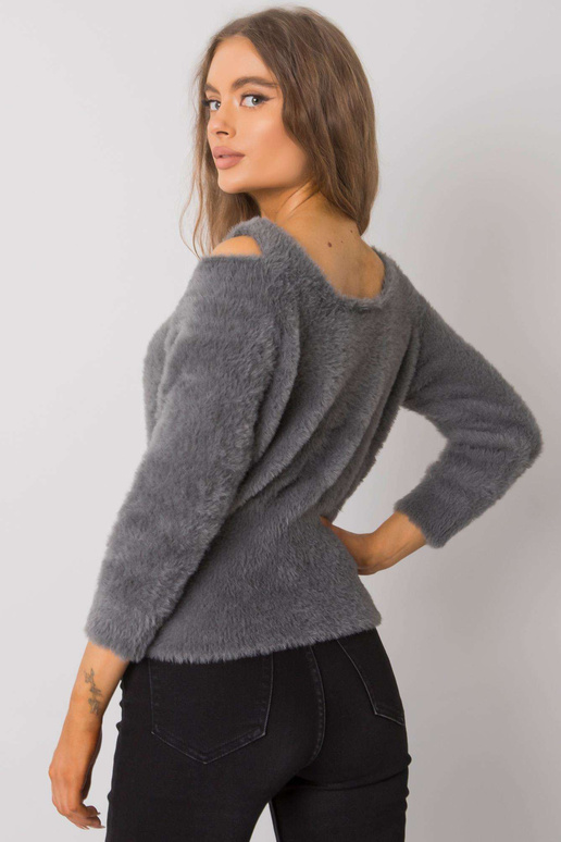 Tamsiai pilkas kirpimo megztinis... Tamsiai pilkas kirpimo megztinis...