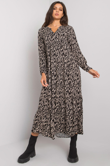 Maddy juoda raukšlių suknelė 2