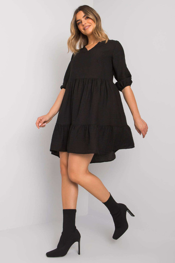 Juoda Harlyn Ruffle suknelė