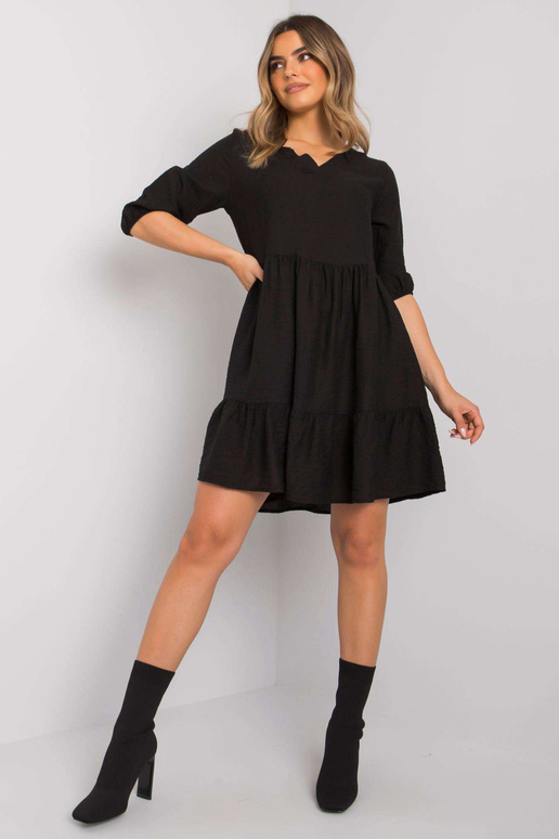 Juoda Harlyn Ruffle suknelė