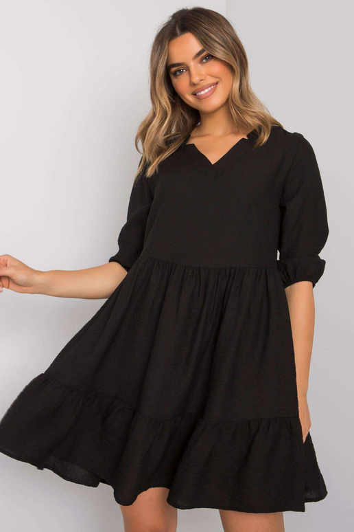 Juoda Harlyn Ruffle suknelė