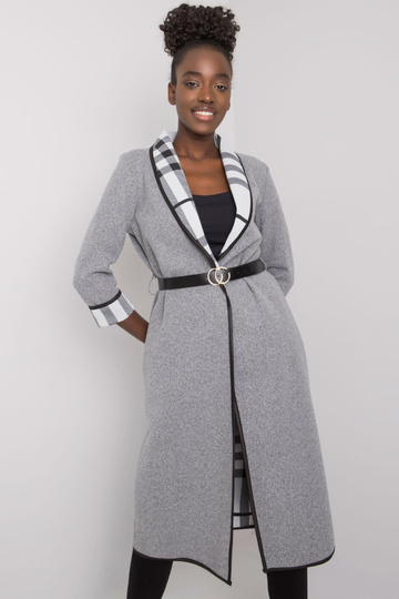 Pilkas melanžinis paltas su...