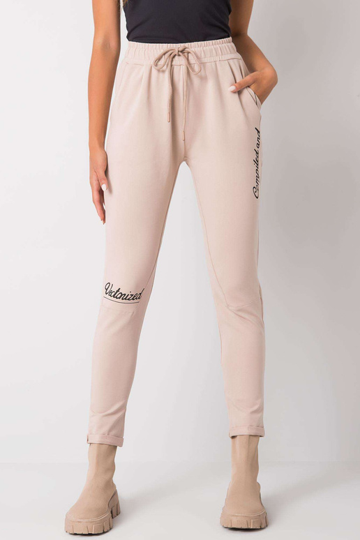 Smėlio spalvos sportinės kelnės su...