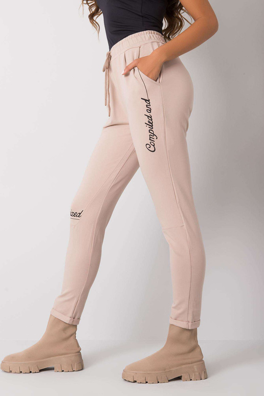 Smėlio spalvos sportinės kelnės su...