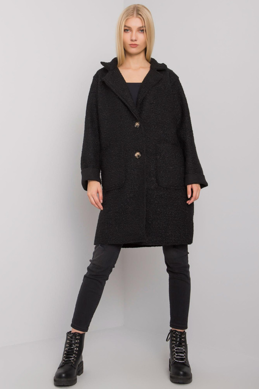 Juodas paltas su kišenėmis Polli OCH...