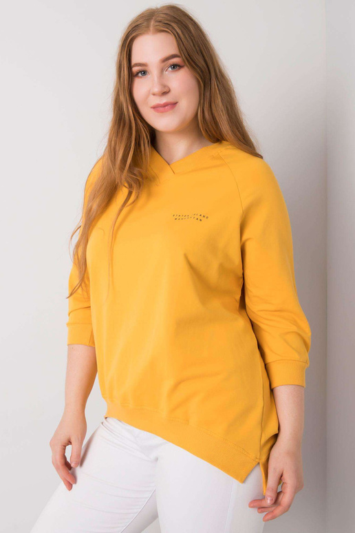 Naenia Yellow plius dydžio medvilninis megztinis