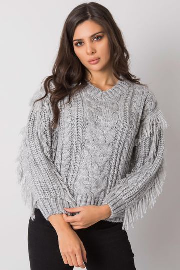 Pilkas megztinis su pynėmis...