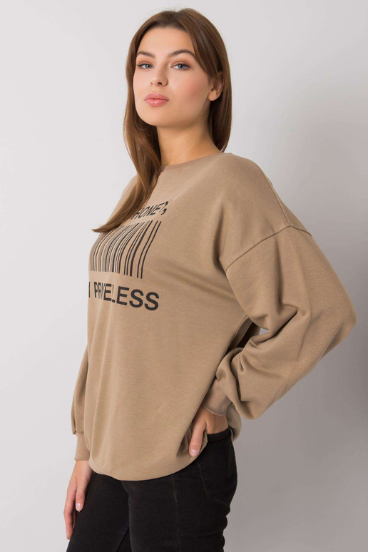 Tamsiai smėlio spalvos megztinis su... Tamsiai smėlio spalvos megztinis su...