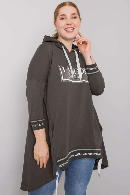 Tamsus chaki spalvos megztinis su...