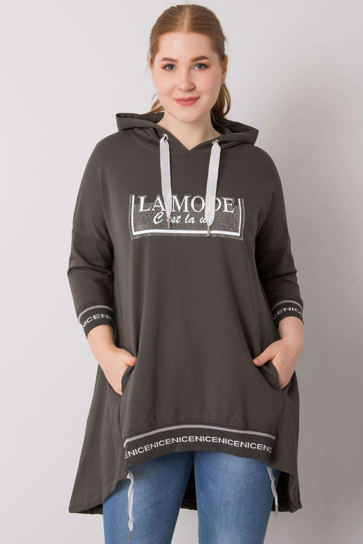 Tamsus chaki spalvos megztinis su...