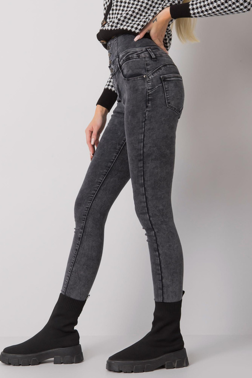 Pilki džinsai su vamzdeliais aukštu...