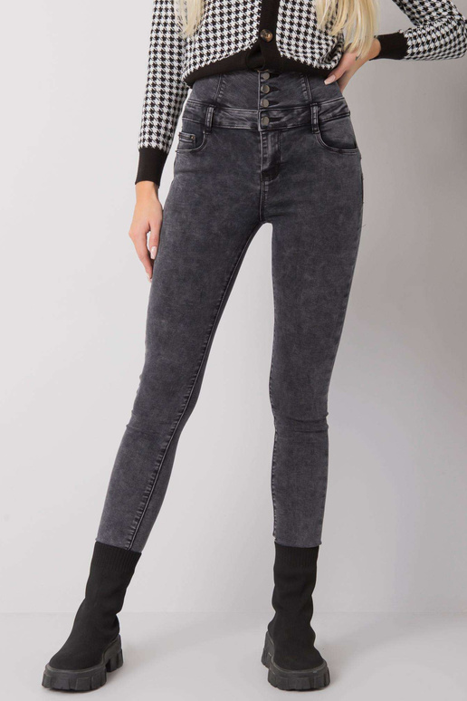 Pilki džinsai su vamzdeliais aukštu...