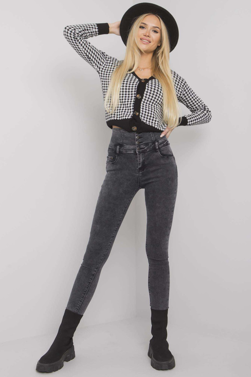 Pilki džinsai su vamzdeliais aukštu...