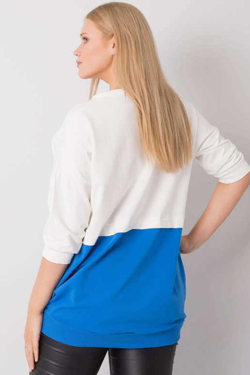 Ecru-Dark Blue Plus dydžio tunika... Ecru-Dark Blue Plus dydžio tunika...