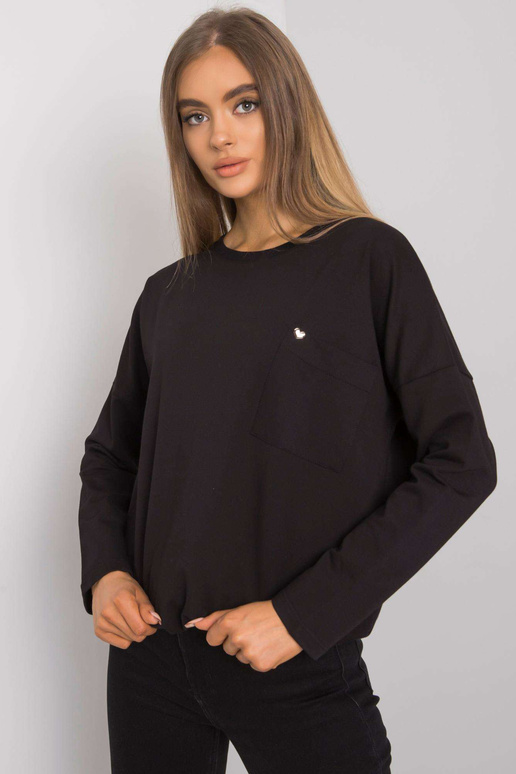 Juoda Basic palaidinė su Norine kišene Juoda Basic palaidinė su Norine kišene