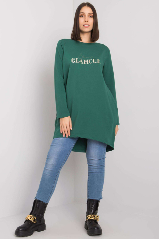 Tamsiai žalia plius dydžio tunika su... Tamsiai žalia plius dydžio tunika su...