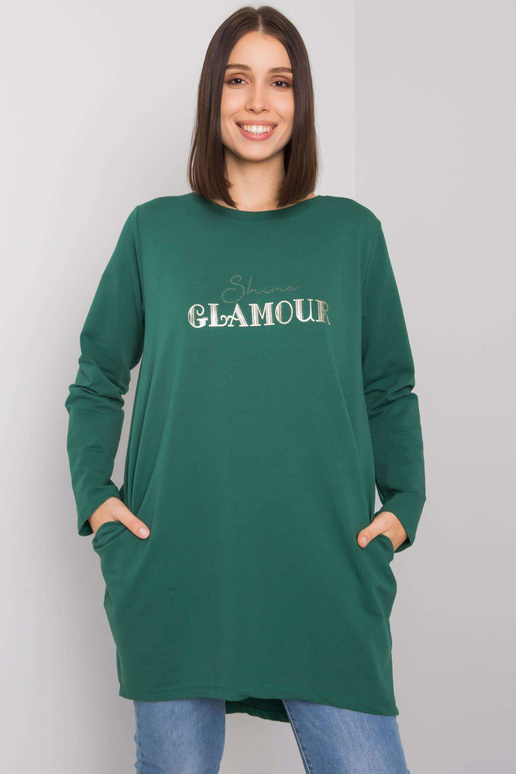 Tamsiai žalia plius dydžio tunika su... Tamsiai žalia plius dydžio tunika su...