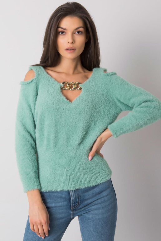 Žalias iškirptas megztinis Leandre...