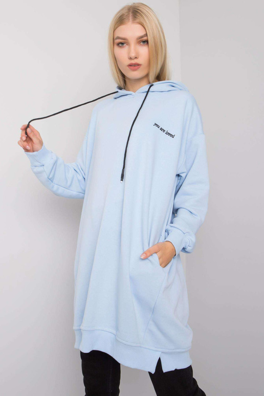 Šviesiai mėlynas megztinis su kišenėmis Indira