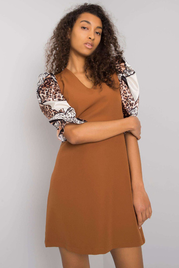 Ruda suknelė dekoratyviomis... 2