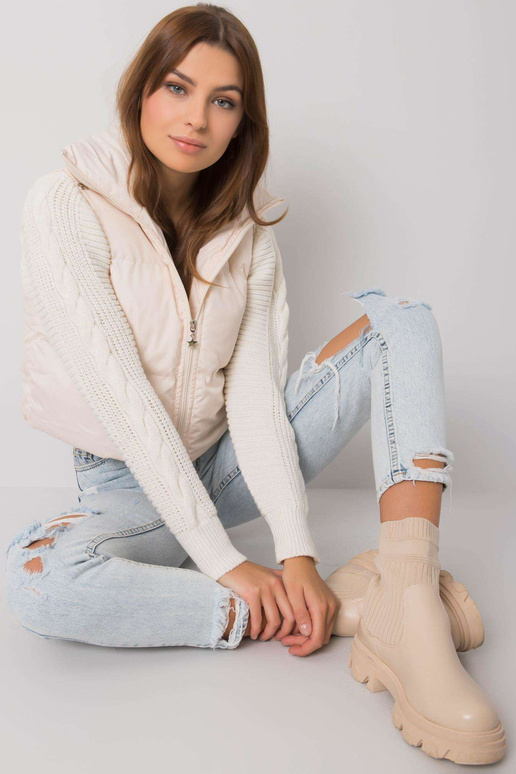 Ecru dygsniuota liemenė Gizelle