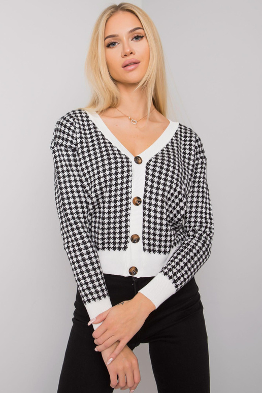 Baltos ir juodos spalvos megztinis su...