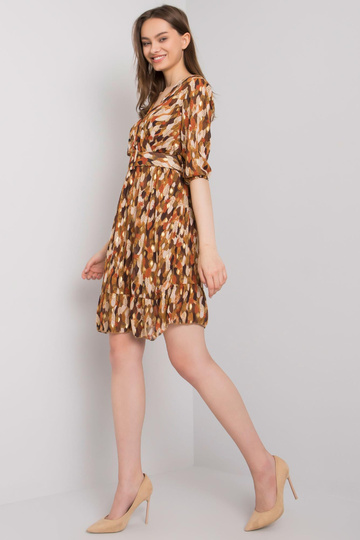 Ruda raštuota suknelė su...