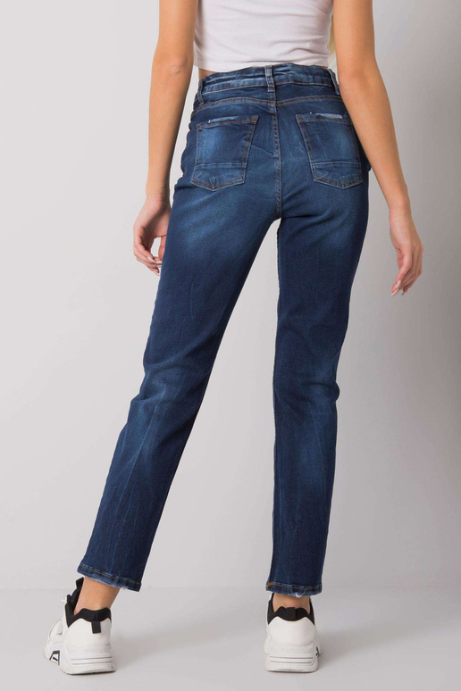 Tamsiai mėlyni tiesūs džinsai...