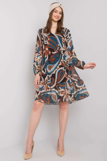 Mėlyna ir ruda suknelė su... 2