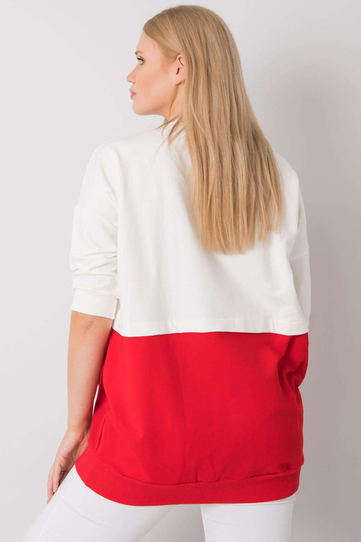 Ecru-raudona tunika plius dydžio...