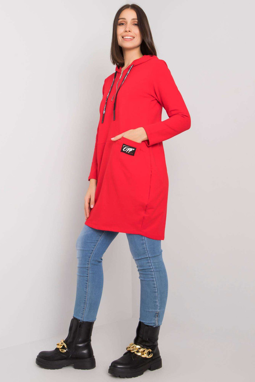 Raudona medvilninė tunika plius dydis...