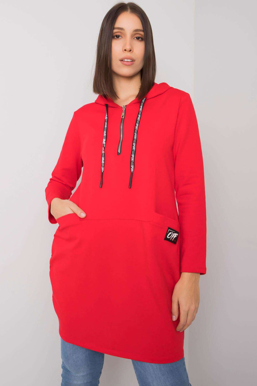 Raudona medvilninė tunika plius dydis...