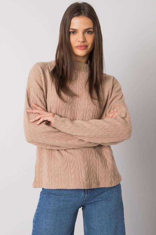 Tamsiai smėlio spalvos megztinis su...