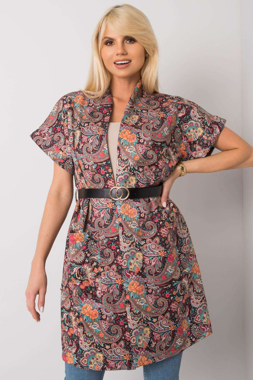 Sonja juodas paltas trumpomis rankovėmis