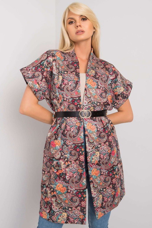 Sonja juodas paltas trumpomis rankovėmis