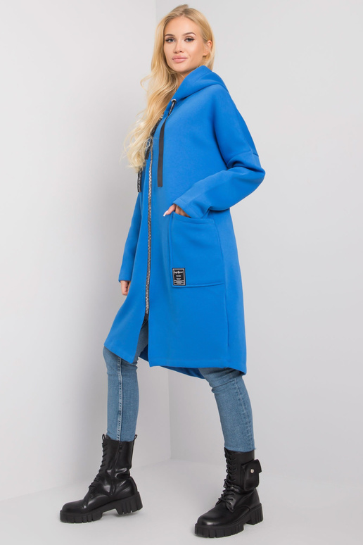 Tamsiai mėlynas ilgas džemperis Elvina