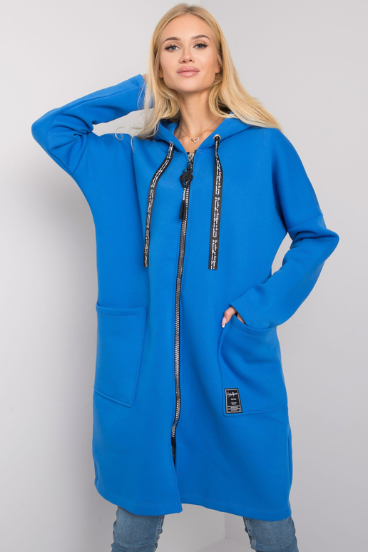 Tamsiai mėlynas ilgas džemperis Elvina