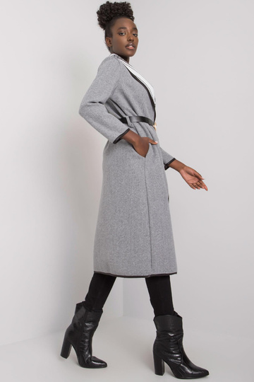 Pilkas melanžinis paltas su...