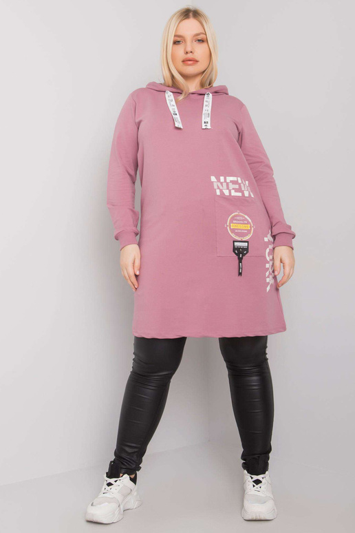 Purvina rožinė plius dydžio tunika su...